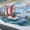 Wandbild Wikingerschiff